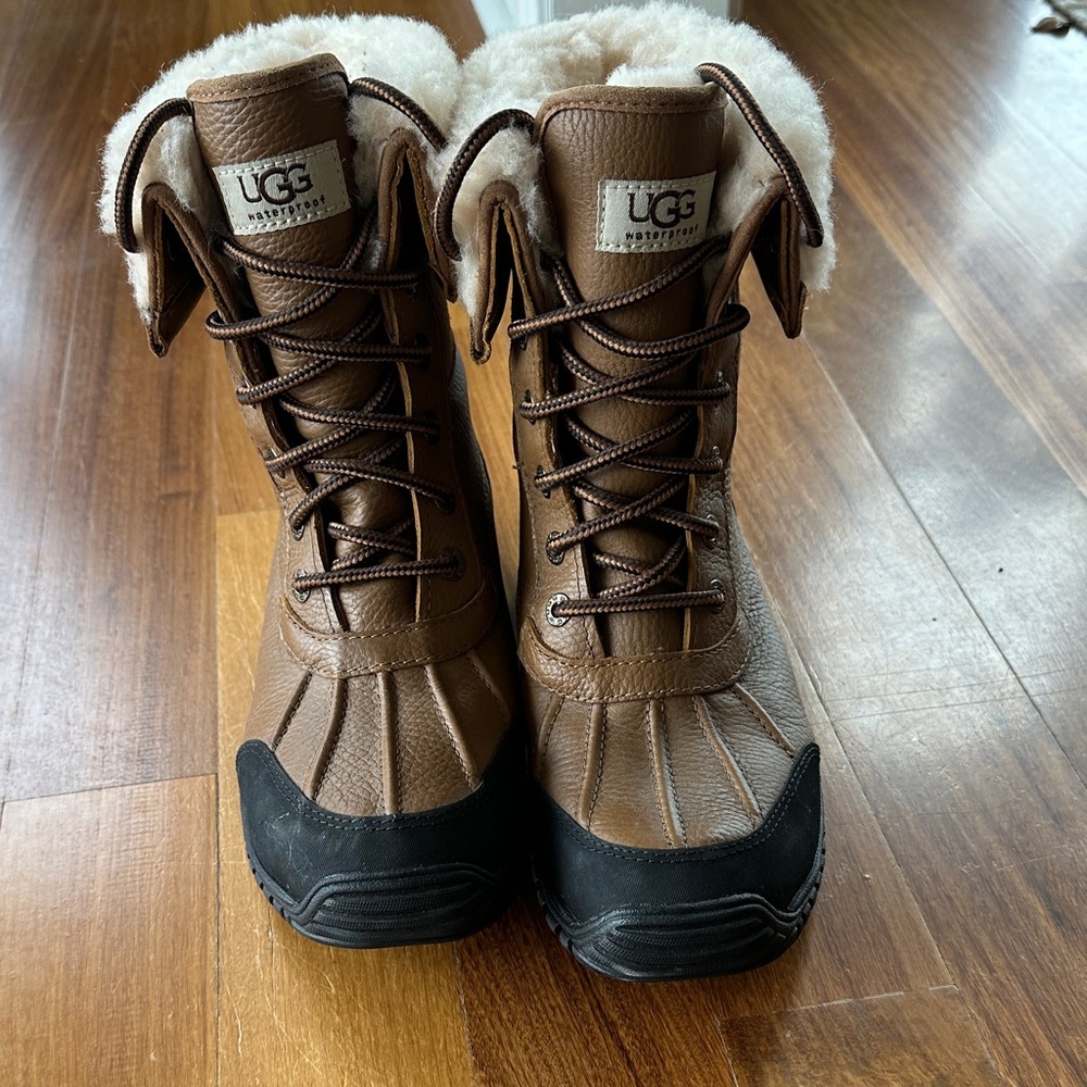 UGG Tan and Black Snow Boots